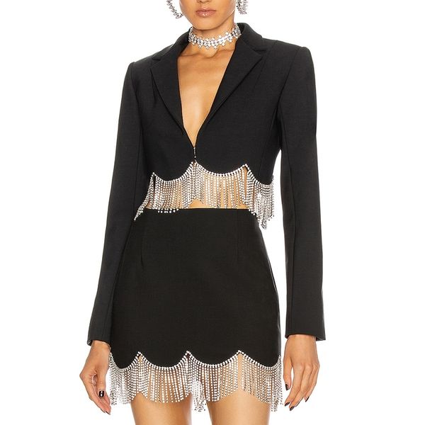 short blazer mini skirt two piece set women tassels high waist suits spring streetwear 210708, White
short blazer mini skirt two piece set women tassels high waist suits spring streetwear 210708, White