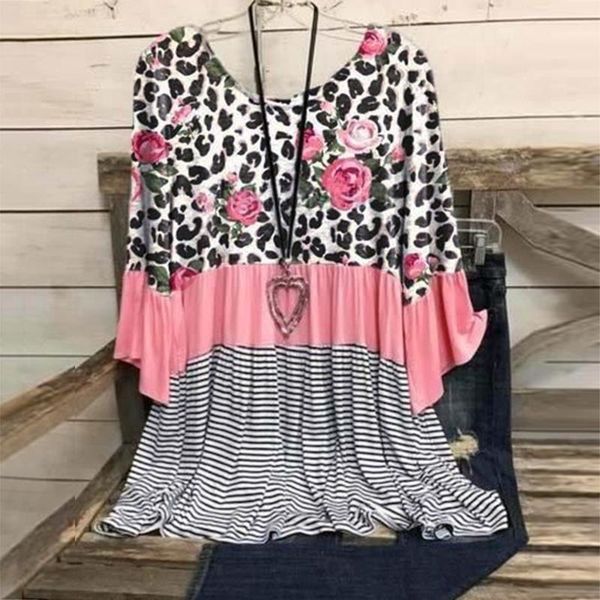 women's blouses & shirts blouse women elegant shortsleeve summertime v-neck leopard print vintage casual plus size et chemises, White
women's blouses & shirts blouse women elegant shortsleeve summertime v-neck leopard print vintage casual plus size et chemises, White