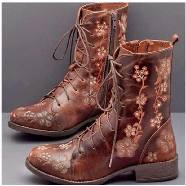 women boots retro printed leather zipper mid-calf ladies shoes botines mujer zapatillas large size, Black
women boots retro printed leather zipper mid-calf ladies shoes botines mujer zapatillas large size, Black