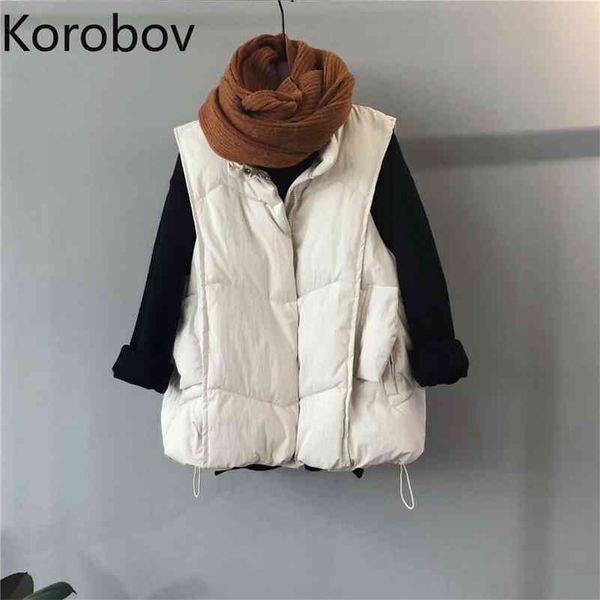 korobov new arrival solid casual women vest jackets korean sleeveless stand collar female jacket winter chic women parkas coat 210430, Black;brown
korobov new arrival solid casual women vest jackets korean sleeveless stand collar female jacket winter chic women parkas coat 210430, Black;brown
