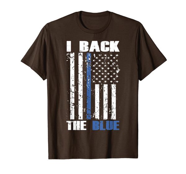 thin blue line leo police support t-shirt - i back the blue, White;black