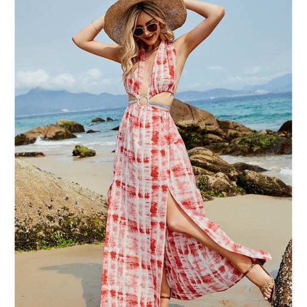women's swimwear women backless slit dress tie-dyed printed pattern deep v-neck sleeveless green/ red/ blue, White;black
women's swimwear women backless slit dress tie-dyed printed pattern deep v-neck sleeveless green/ red/ blue, White;black