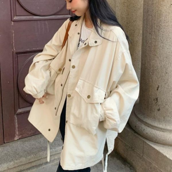 women's trench coats military green work medium coat spring autumn 2021 long sleeve loose streetwear bf jacket korean chic windbreaker, Tan;black
women's trench coats military green work medium coat spring autumn 2021 long sleeve loose streetwear bf jacket korean chic windbreaker, Tan;black