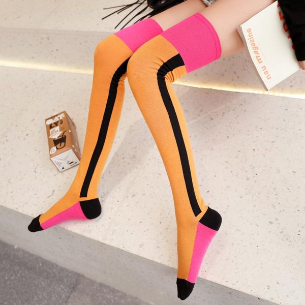socks & hosiery thigh high stockings designer autumn and winter tide stitching color cotton retro knee, Black;white
socks & hosiery thigh high stockings designer autumn and winter tide stitching color cotton retro knee, Black;white