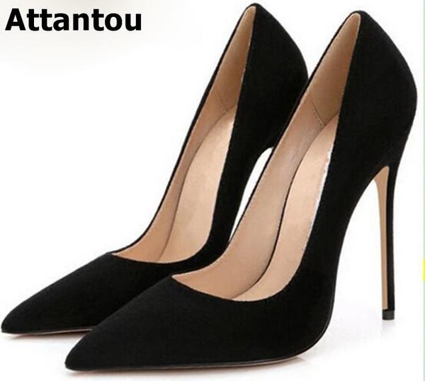 sheepskin leather 12cm thin heeled pointed toe pumps women dress shoes fashion slip on concise wedding party high heels size 42, Black
sheepskin leather 12cm thin heeled pointed toe pumps women dress shoes fashion slip on concise wedding party high heels size 42, Black