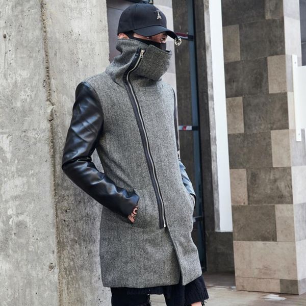 men's trench coats men winter warm wool long coat leather patchwork turtleneck jackets mens korean style slim fit abrigo hombre 0t4s, Tan;black
men's trench coats men winter warm wool long coat leather patchwork turtleneck jackets mens korean style slim fit abrigo hombre 0t4s, Tan;black