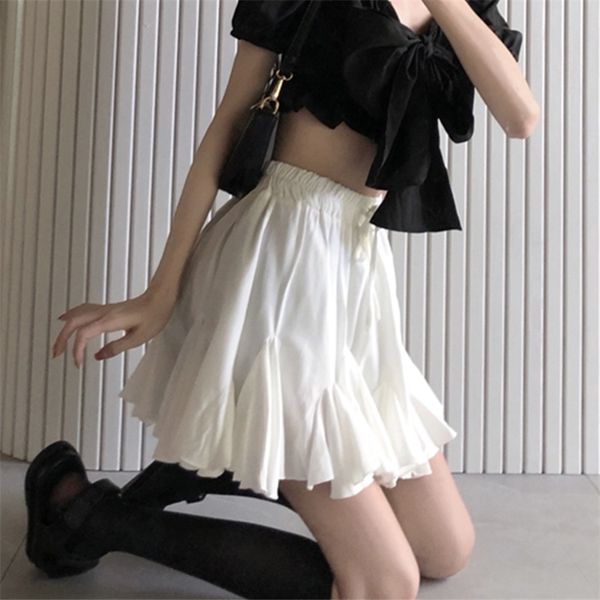 white thin poncho a-word skirt women's wear-reducing summer korean version of a hundred high-waisted student 210529, Black
white thin poncho a-word skirt women's wear-reducing summer korean version of a hundred high-waisted student 210529, Black