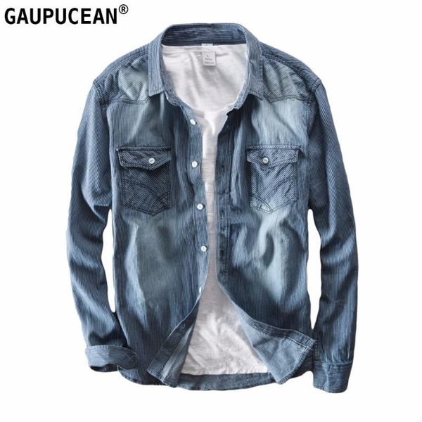 men denim shirt casual 100% cotton anti-static stripe blue pockets quality solid full long sleeve fashion man cowboy shirts men's, White;black
men denim shirt casual 100% cotton anti-static stripe blue pockets quality solid full long sleeve fashion man cowboy shirts men's, White;black