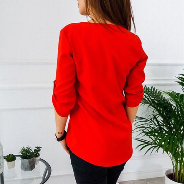 women's t-shirt women summer t-shirts v neck zipper loose 3/4 sleeves pullover female casual xin-, White
women's t-shirt women summer t-shirts v neck zipper loose 3/4 sleeves pullover female casual xin-, White