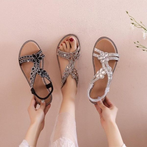 women flat shoes summer luxury designer rhinestone sandals diamond elegant glitter beach black silver gold
women flat shoes summer luxury designer rhinestone sandals diamond elegant glitter beach black silver gold