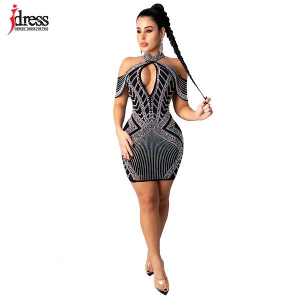 party dresses idress rhinestone club for women off shoulder halter hollow out elegant dress celebrity bodycon mini, White;black
party dresses idress rhinestone club for women off shoulder halter hollow out elegant dress celebrity bodycon mini, White;black