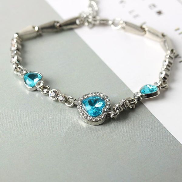 link, chain fashion womens ladies crystal rhinestone bangle ocean blue bracelet heart jewelry wedding anniversaryparty gift, Black
link, chain fashion womens ladies crystal rhinestone bangle ocean blue bracelet heart jewelry wedding anniversaryparty gift, Black