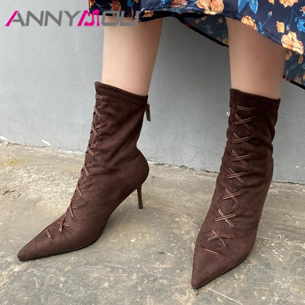 boots annymoli high heel woman pointed toe ankle stiletto short zip ladies shoes autumn winter brown size 33-40, Black
boots annymoli high heel woman pointed toe ankle stiletto short zip ladies shoes autumn winter brown size 33-40, Black