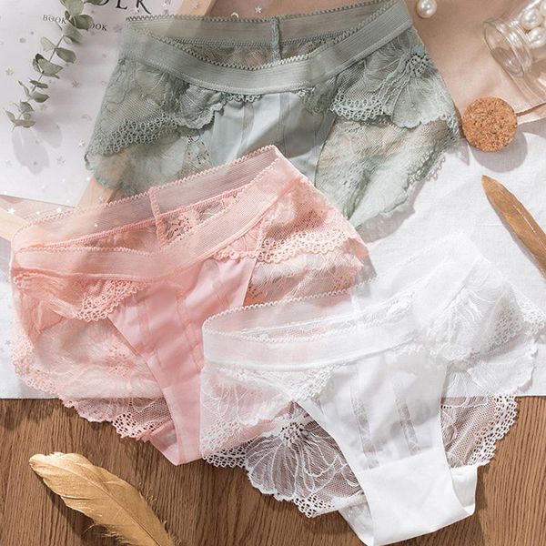 women's panties mid waist lace underwear one piece ice silk traceless cotton crotch delicate comfortable light, Black;pink
women's panties mid waist lace underwear one piece ice silk traceless cotton crotch delicate comfortable light, Black;pink