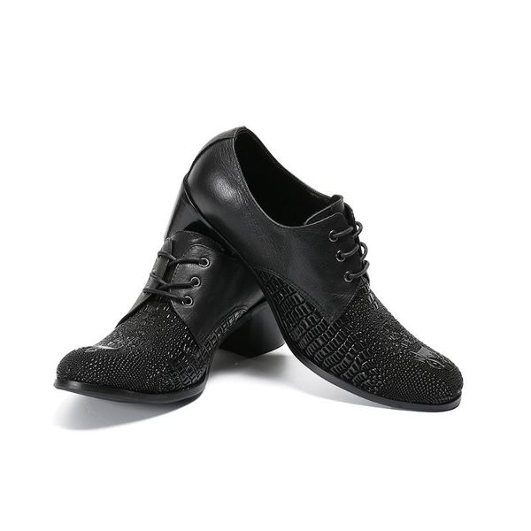 dress shoes design genuine leather high heel men brogue black lace up party increase height oxfords male business
dress shoes design genuine leather high heel men brogue black lace up party increase height oxfords male business