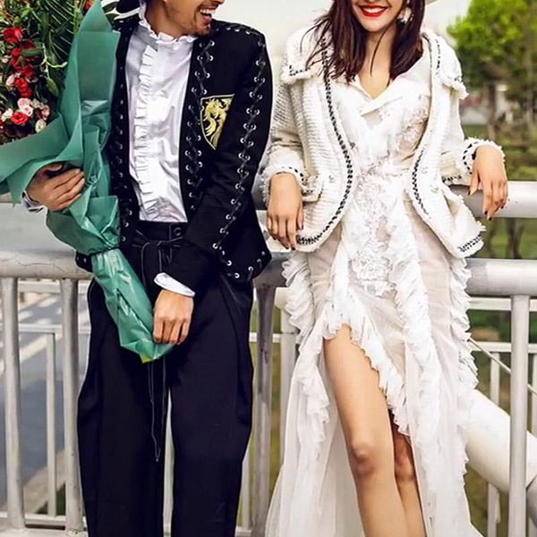 men's suits & blazers m-3xl design rope-jacket suit hairstylist teen wedding pography a singer costume male party groom, White;black
men's suits & blazers m-3xl design rope-jacket suit hairstylist teen wedding pography a singer costume male party groom, White;black