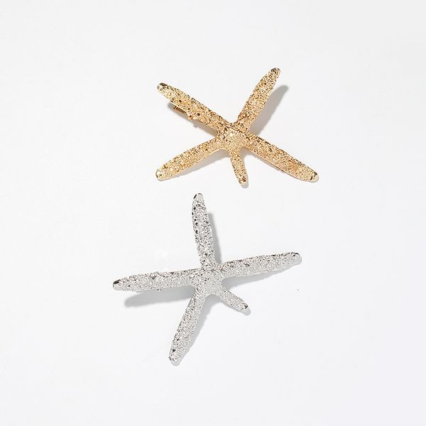 hair accessories metal starfish hairpin duck beak clip five pointed star spring hairpin headdress, Golden;silver
hair accessories metal starfish hairpin duck beak clip five pointed star spring hairpin headdress, Golden;silver