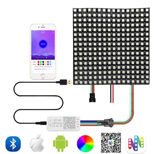 strips ws2812b led panel matrix screen individually addressable 8*8 16*16 8*32 pixels module light with sp110e bluetooth controller kit
strips ws2812b led panel matrix screen individually addressable 8*8 16*16 8*32 pixels module light with sp110e bluetooth controller kit