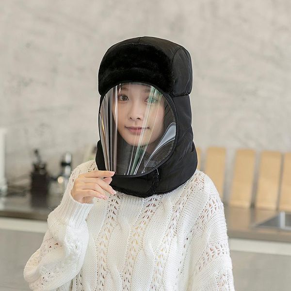 berets winter cycling hat with transparent face cover multipurpose outdoor windproof warm for women men, Blue;gray
berets winter cycling hat with transparent face cover multipurpose outdoor windproof warm for women men, Blue;gray