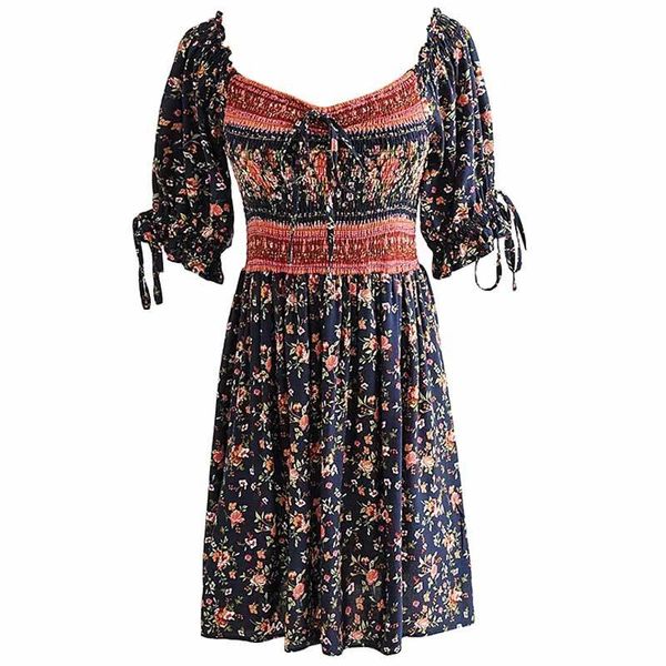inspired women floral print beach bohemian mini dress ladies square neck puff sleeve summer dress elastic bust women dress 210412, Black;gray
inspired women floral print beach bohemian mini dress ladies square neck puff sleeve summer dress elastic bust women dress 210412, Black;gray
