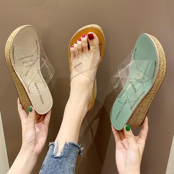 slippers women 2021 summer transparent women's thick soled fashion flat shoes casual light sole beach sandals, Black
slippers women 2021 summer transparent women's thick soled fashion flat shoes casual light sole beach sandals, Black
