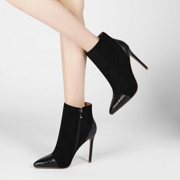 boots fashion color matching women short spring autumn stiletto high-heeled lady shoes stitching zipper ankle, Black
boots fashion color matching women short spring autumn stiletto high-heeled lady shoes stitching zipper ankle, Black