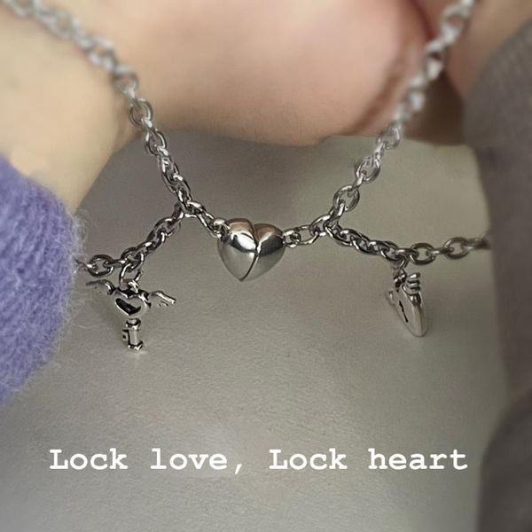 charm bracelets 1pair couple magnetic bracelet heart shaped stainless steel angel wing lock love magnet jewelry gifts, Golden;silver
charm bracelets 1pair couple magnetic bracelet heart shaped stainless steel angel wing lock love magnet jewelry gifts, Golden;silver