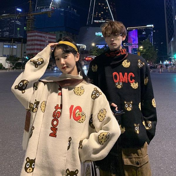 men's sweaters oversized sweater ins korean the trend loose hedging thickened autumn and winter couples wear outside pullover 42xa, White;black
men's sweaters oversized sweater ins korean the trend loose hedging thickened autumn and winter couples wear outside pullover 42xa, White;black