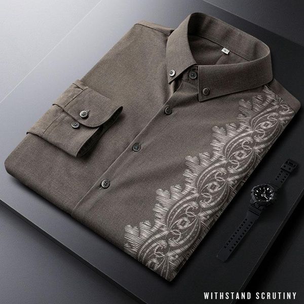 light luxury personalized printing men's shirt long-sleeved slim fit handsome 2021 non-iron inch casual shirts, White;black
light luxury personalized printing men's shirt long-sleeved slim fit handsome 2021 non-iron inch casual shirts, White;black