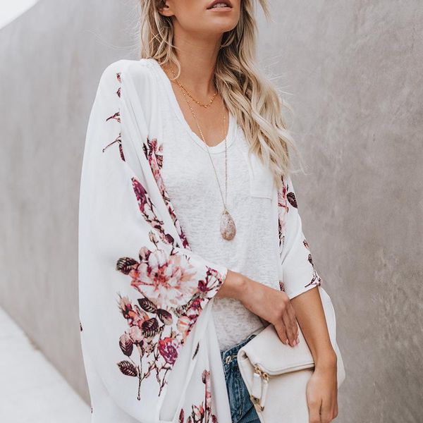 women's blouses & shirts summer beach style woman long sleeve cardigan printed female blousoe european womens, White
women's blouses & shirts summer beach style woman long sleeve cardigan printed female blousoe european womens, White