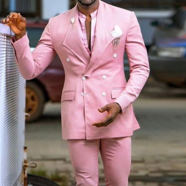 men's suits & blazers pink slim fit prom men with double breased 2 piece custom groom tuxedo peaked lapel african man fashion costume b, White;black
men's suits & blazers pink slim fit prom men with double breased 2 piece custom groom tuxedo peaked lapel african man fashion costume b, White;black