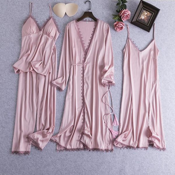 women's sleepwear satin lady robes suit kimono bathrobe full slip lace bride bridesmaid dressing gown spring wedding nightgown, Black;red
women's sleepwear satin lady robes suit kimono bathrobe full slip lace bride bridesmaid dressing gown spring wedding nightgown, Black;red