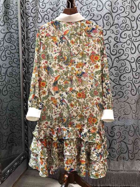 dress est fashion designer spring women turn-down collar colorful flower print long sleeve silk dress novia party wear, Black;gray
dress est fashion designer spring women turn-down collar colorful flower print long sleeve silk dress novia party wear, Black;gray