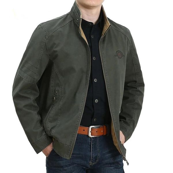 men's jackets spring autumn middle aged double-sided 100% cotton khaki jacket coat father casual style man army green coats, Black;brown
men's jackets spring autumn middle aged double-sided 100% cotton khaki jacket coat father casual style man army green coats, Black;brown
