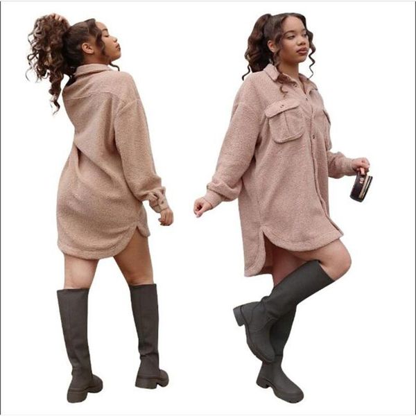 women/girl lapel single-breasted pocket long sleeve double-sided velvet outerwear casual catch fleece pure color jacket apricot women's, Black;brown
women/girl lapel single-breasted pocket long sleeve double-sided velvet outerwear casual catch fleece pure color jacket apricot women's, Black;brown