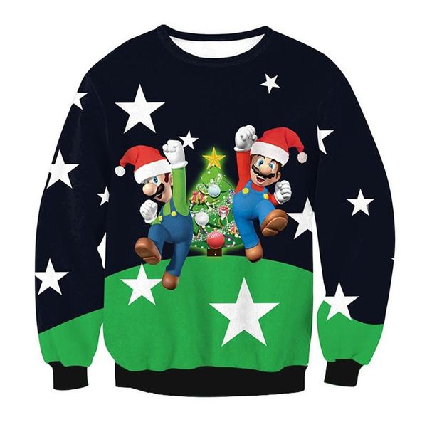 men's sweaters ugly christmas sweater 3d funny printed jumpers men women holiday party xmas crew neck sweatshirt, White;black
men's sweaters ugly christmas sweater 3d funny printed jumpers men women holiday party xmas crew neck sweatshirt, White;black