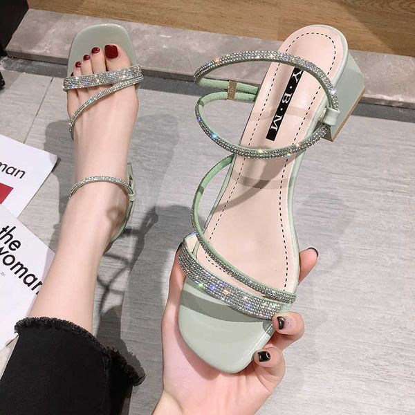 women's shoes sandals 2020 new summer fashion rhinestone open toe chunky heel square head high heels y0721, Black
women's shoes sandals 2020 new summer fashion rhinestone open toe chunky heel square head high heels y0721, Black