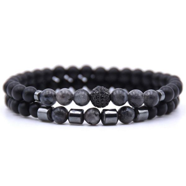 link, chain selling micro-inlaid zircon bracelet 6mm natural stone beaded couple set handmade jewelry, Black
link, chain selling micro-inlaid zircon bracelet 6mm natural stone beaded couple set handmade jewelry, Black