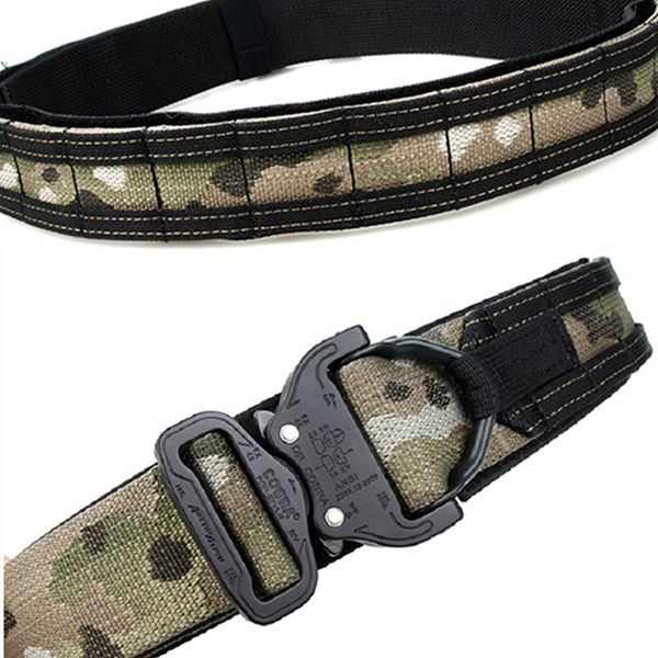 men's military tactical belt cs outdoor molle hunting shooter metal buckle battle inside and outside waist support, Black;gray
men's military tactical belt cs outdoor molle hunting shooter metal buckle battle inside and outside waist support, Black;gray