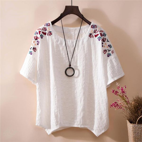 women's blouses & shirts summer cotton linen shirt blouse womens casual loose embroidered female plus size 4xl white ladies and q2533
women's blouses & shirts summer cotton linen shirt blouse womens casual loose embroidered female plus size 4xl white ladies and q2533