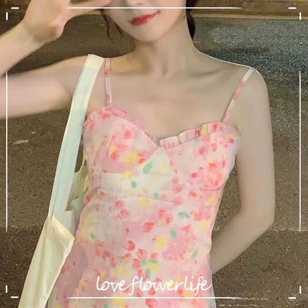 summer dress women elegant vintage high waist floral camisole dress beach evening party kawaii dress korea 210521, Black;gray
summer dress women elegant vintage high waist floral camisole dress beach evening party kawaii dress korea 210521, Black;gray