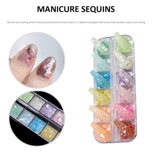 nail glitter 12 grids summer flakes fluorescent spangles sparkly sequins 3d acrylic nails art decorations polish manicure tool, Silver;gold
nail glitter 12 grids summer flakes fluorescent spangles sparkly sequins 3d acrylic nails art decorations polish manicure tool, Silver;gold
