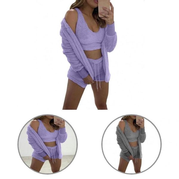 women's tracksuits simple 1 set casual pure color coat crop shorts autumn winter women tracksuit v neck for yoga, Gray
women's tracksuits simple 1 set casual pure color coat crop shorts autumn winter women tracksuit v neck for yoga, Gray
