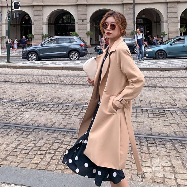 women's trench coats vintage korean women coat beige double breasted long overcoat casual simple elegant fashion party jacket mm60wfy, Tan;black
women's trench coats vintage korean women coat beige double breasted long overcoat casual simple elegant fashion party jacket mm60wfy, Tan;black