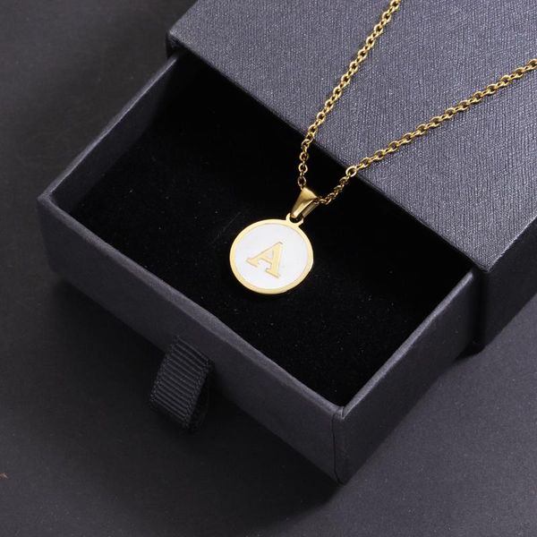 pendant necklaces fnixtar 26pcs ins gold round shell letter stainless steel cable chain chorker for women's men's gift, Silver
pendant necklaces fnixtar 26pcs ins gold round shell letter stainless steel cable chain chorker for women's men's gift, Silver
