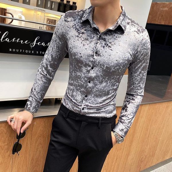 men's casual shirts embroidery velvet men 2021 autumn winter keep warm slim shirt streetwear business dress blouse camisa masculina, White;black
men's casual shirts embroidery velvet men 2021 autumn winter keep warm slim shirt streetwear business dress blouse camisa masculina, White;black