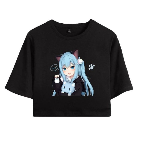 women's t-shirt nekoha shizuku print autumn spring summer holiday youthful women/girl bare midriff kawaii style, White
women's t-shirt nekoha shizuku print autumn spring summer holiday youthful women/girl bare midriff kawaii style, White