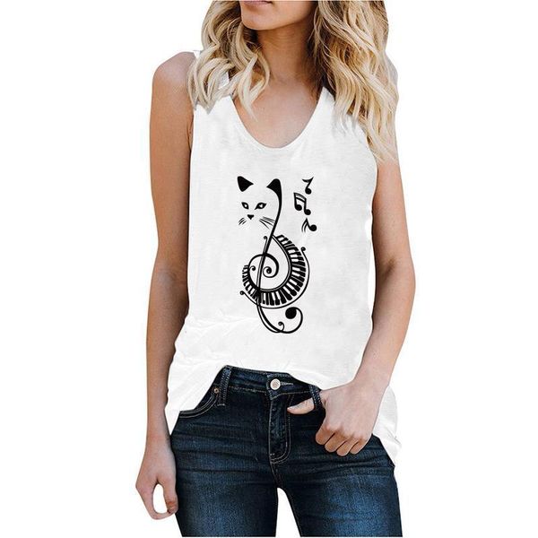 womens tanks casual musical note tank cat print women clothes summer sleeveless loose harajuku verano mujer, White
womens tanks casual musical note tank cat print women clothes summer sleeveless loose harajuku verano mujer, White
