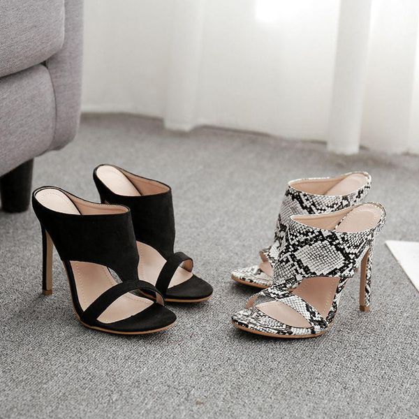 slippers 2021 women's serpentine pu leather plus size high heels peep toe fashion ledies shoes outdoor women sandals sexy, Black
slippers 2021 women's serpentine pu leather plus size high heels peep toe fashion ledies shoes outdoor women sandals sexy, Black