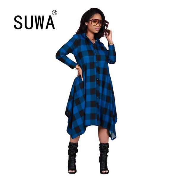 plaid dress for women long sleeve autumn fashion round neck loose lady mini blue casual fall female party vestido dresses, Black;gray
plaid dress for women long sleeve autumn fashion round neck loose lady mini blue casual fall female party vestido dresses, Black;gray